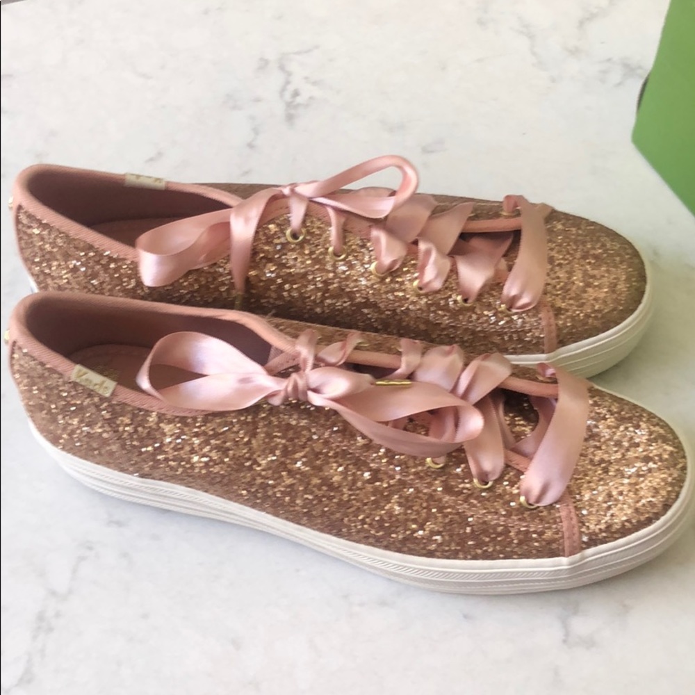 Kate Spade rose gold keds